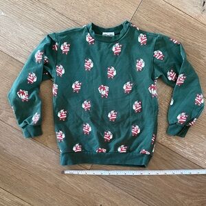 Miles the Label | Green Santa Print Sweatshirt | Sz 5Y